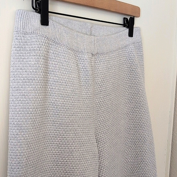 FP Beach Womens Med Textured Wide Leg Cropped Pull On Pants Gray Cottage Coastal - Picture 4 of 7